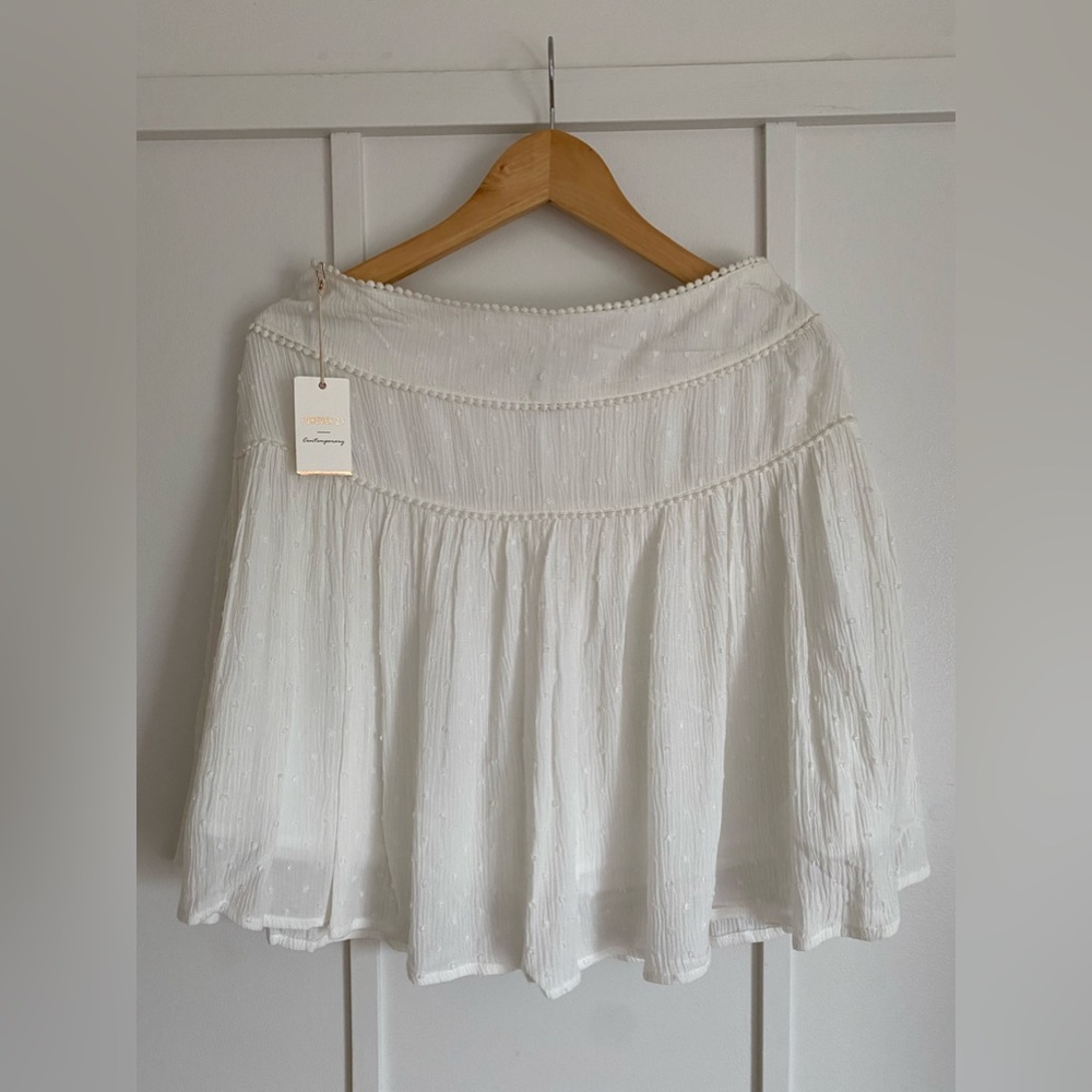 White peasant mini skirt
